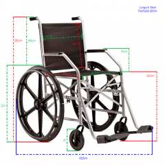 Cadeira de Rodas 1009 - Aço/Nylon